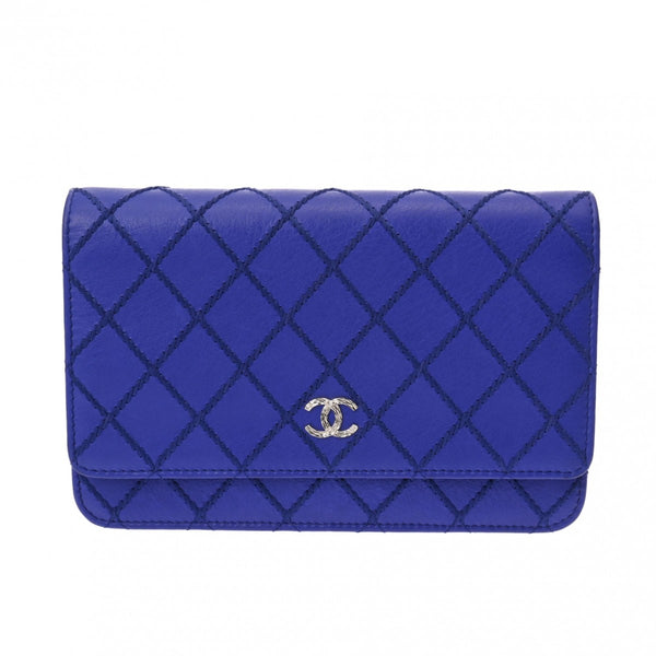 CHANEL シャネル マトラッセ チェーンウォレット  ブルー A33814 レディース カーフ ショルダーバッグ Aランク 中古 銀蔵