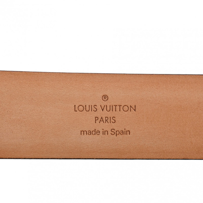 LOUIS VUITTON ルイヴィトン サンチュールキャレ ゴールドバックル ブラック メンズ レザー ベルト ABランク 中古 銀蔵