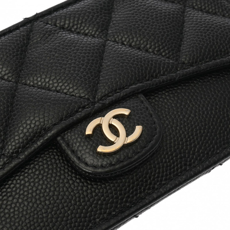 CHANEL シャネル マトラッセ クラシック 黒 AP2570 レディース キャビアスキン カードケース ABランク 中古 銀蔵