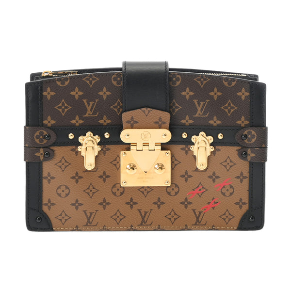 LOUIS VUITTON ルイヴィトン モノグラムリバース トランククラッチ 2WAY キャメル/ブラウン M43596 レディース モノグラムキャンバス ショルダーバッグ Aランク 中古 銀蔵