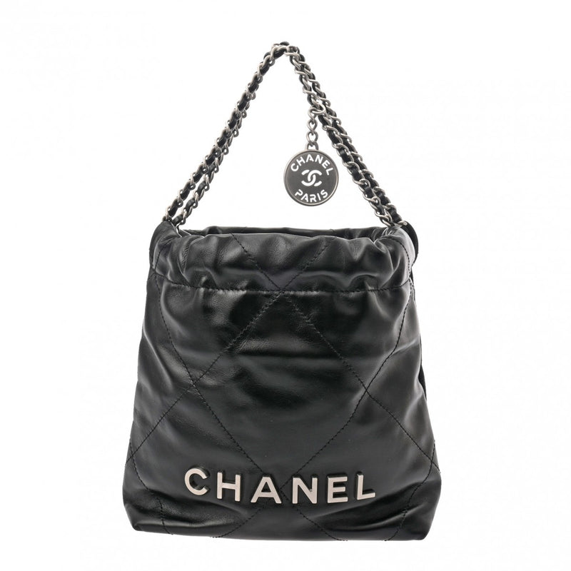 CHANEL シャネル シャネル22 ミニハンドバッグ ブラック AS3980 レディース シャイニーカーフ ハンドバッグ Aランク 中古 銀蔵