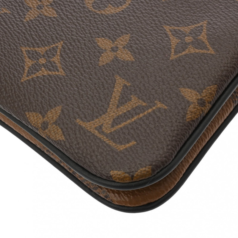 LOUIS VUITTON ルイヴィトン モノグラムジャイアント リバース ポシェットドゥーブルジップ ブラウン M69203 レディース モノグラムキャンバス モノグラムジャイアントリバース ショルダーバッグ Aランク 中古 銀蔵