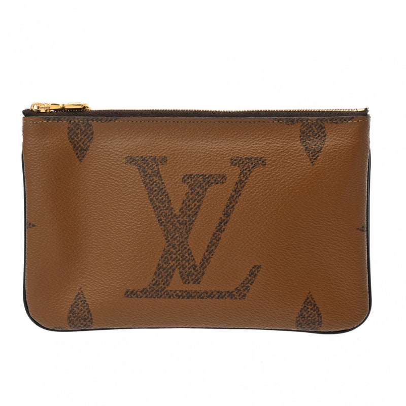 LOUIS VUITTON ルイヴィトン モノグラムジャイアント リバース ポシェットドゥーブルジップ ブラウン M69203 レディース モノグラムキャンバス モノグラムジャイアントリバース ショルダーバッグ Aランク 中古 銀蔵