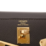 HERMES エルメス ケリー 25 外縫い 2WAY エベンヌ Y刻印(2020年頃) レディース ヴォーエプソン ハンドバッグ Aランク 中古 銀蔵