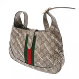 GUCCI グッチ GGスプリーム ジャッキー 1961 ザハッカープロジェクト バレンシアガコラボ  ベージュ 636706 レディース PVC ショルダーバッグ 新同 中古 銀蔵