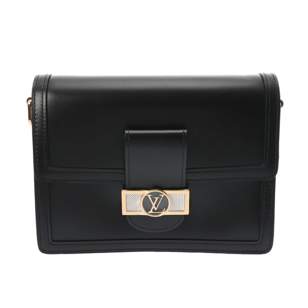 LOUIS VUITTON ルイヴィトン ドーフィーヌ MM 2WAYチェーンショルダー ブラック M55821 レディース レザー ショルダーバッグ Aランク 中古 銀蔵