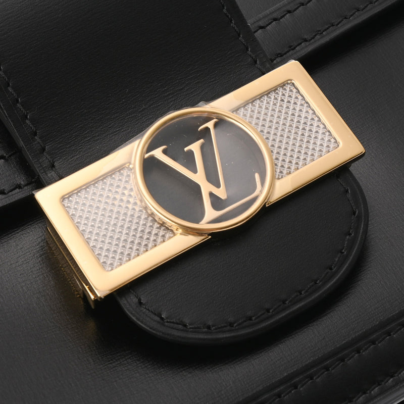 LOUIS VUITTON ルイヴィトン ドーフィーヌ MM 2WAYチェーンショルダー ブラック M55821 レディース レザー ショルダーバッグ Aランク 中古 銀蔵