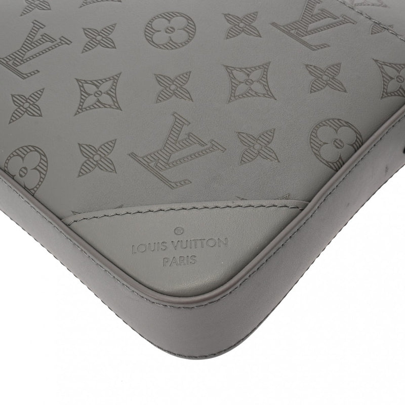 LOUIS VUITTON ルイヴィトン モノグラムシャドウ デュオメッセンジャー グレー M46104 メンズ レザー ショルダーバッグ Aランク 中古 銀蔵