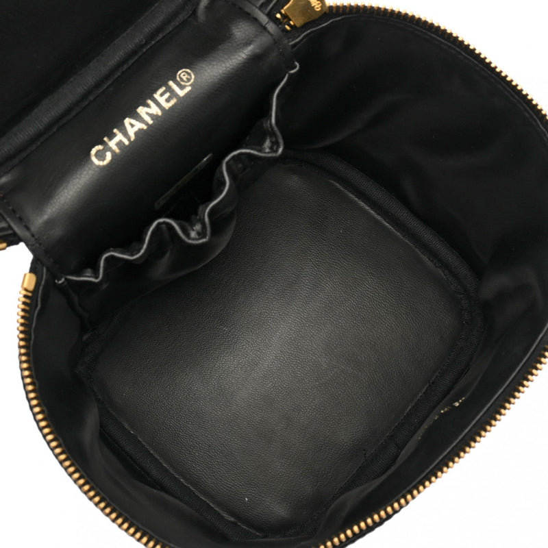 CHANEL シャネル 縦型バニティ ブラック A01998 レディース キャビアスキン ハンドバッグ ABランク 中古 銀蔵