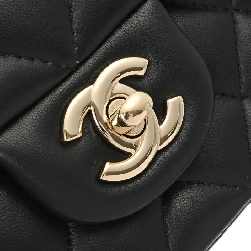 CHANEL シャネル マトラッセ トップハンドル 20 ブラック AS2431 レディース ラムスキン ショルダーバッグ 新同 中古 銀蔵