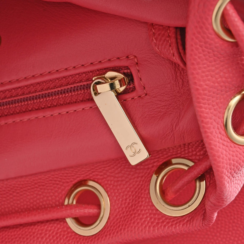 CHANEL シャネル CCフィグリー バックパック ピンク レディース キャビアスキン リュック・デイパック Aランク 中古 銀蔵