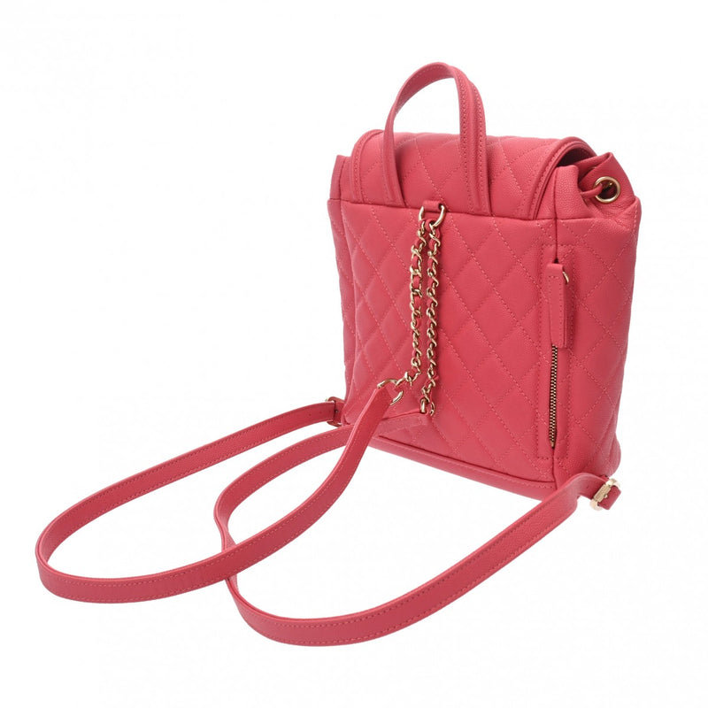 CHANEL シャネル CCフィグリー バックパック ピンク レディース キャビアスキン リュック・デイパック Aランク 中古 銀蔵