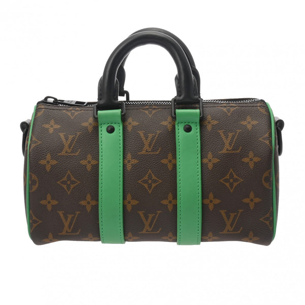 LOUIS VUITTON ルイヴィトン マカサー キーポルバンドリエール 25 グリーン M46249 メンズ モノグラムキャンバス ハンドバッグ Aランク 中古 銀蔵