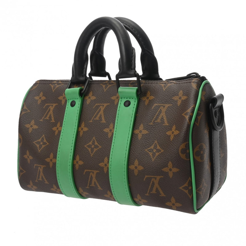 LOUIS VUITTON ルイヴィトン マカサー キーポルバンドリエール 25 グリーン M46249 メンズ モノグラムキャンバス ハンドバッグ Aランク 中古 銀蔵