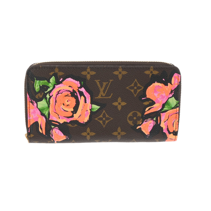 LOUIS VUITTON ルイヴィトン モノグラムローズ ジッピーウォレット ブラウン M93759 レディース レザー 長財布 新同 中古 銀蔵