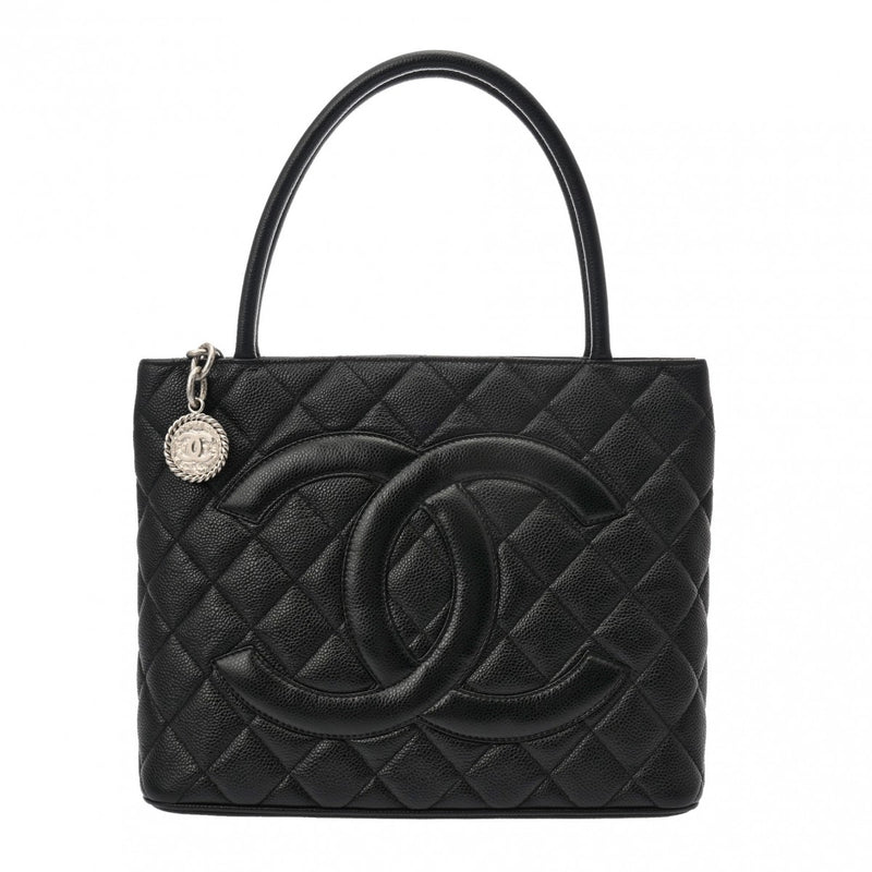 CHANEL シャネル 復刻トート ブラック A01804 レディース キャビアスキン トートバッグ Aランク 中古 銀蔵