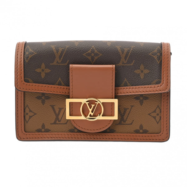 LOUIS VUITTON ルイヴィトン モノグラムリバース ポルトフォイユドーフィーヌ  ブラウン M68746 レディース モノグラムキャンバス ショルダーバッグ 新同 中古 銀蔵