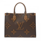 LOUIS VUITTON ルイヴィトン モノグラムジャイアント オンザゴー MM 新型 ブラウン M45321 レディース レザー ハンドバッグ 新同 中古 銀蔵