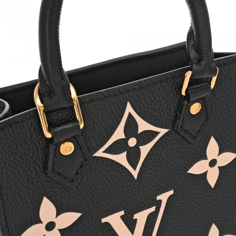 LOUIS VUITTON ルイヴィトン モノグラムアンプラント プティットサックプラ ノワール/ベージュ M81416 レディース レザー 2WAYバッグ Aランク 中古 銀蔵