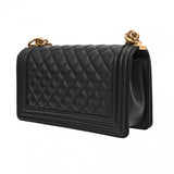 CHANEL シャネル ボーイシャネル チェーンショルダー 25cm ブラック A67086 レディース キャビアスキン ショルダーバッグ Aランク 中古 銀蔵