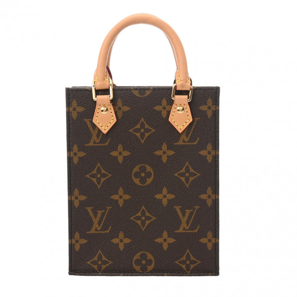 LOUIS VUITTON ルイヴィトン モノグラム プティット サックプラ 新型 ブラウン M81295 レディース モノグラムキャンバス ハンドバッグ Aランク 中古 銀蔵