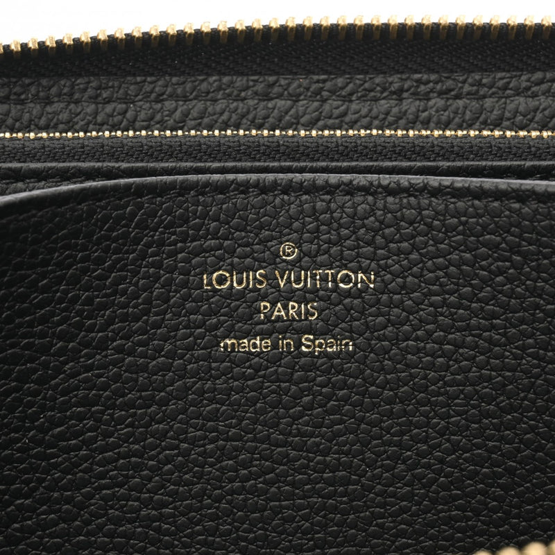 LOUIS VUITTON ルイヴィトン モノグラムアンプラント バイカラー ジッピーウォレット ブラック/ベージュ M80481 レディース レザー 長財布 ABランク 中古 銀蔵