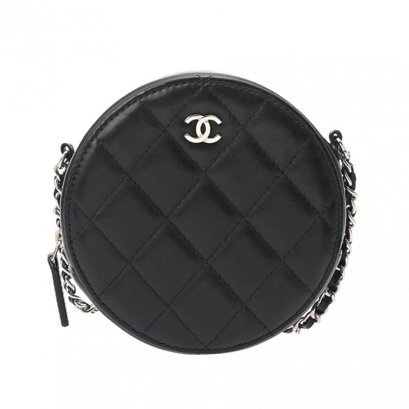 CHANEL シャネル マトラッセ ラウンドチェーンショルダー ブラック A70657 レディース ラムスキン ショルダーバッグ ABランク 中古 銀蔵