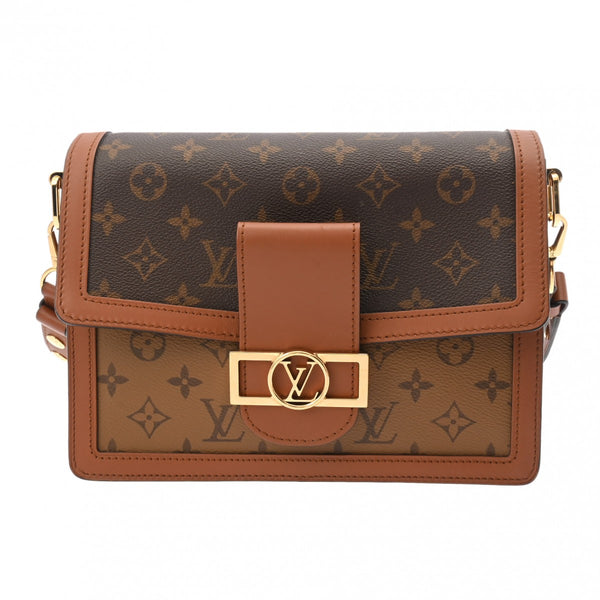 LOUIS VUITTON ルイヴィトン モノグラムリバース ドーフィーヌ MM 旧型 ブラウン M45958 レディース モノグラムキャンバス ショルダーバッグ Aランク 中古 銀蔵