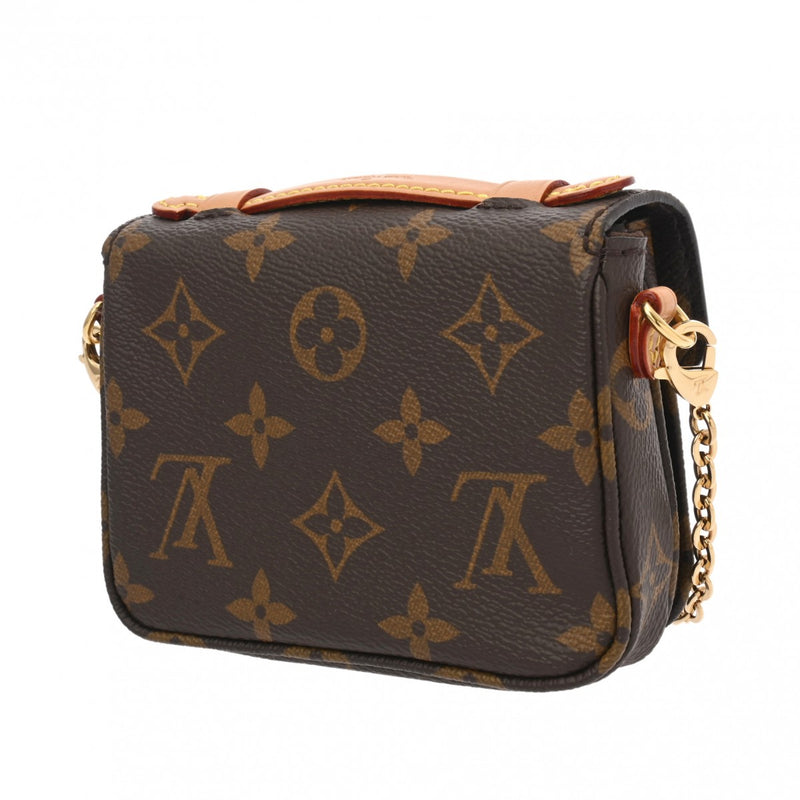 LOUIS VUITTON ルイヴィトン モノグラム ミクロメティス 2WAY ブラウン M81267 レディース レザー ショルダーバッグ Aランク 中古 銀蔵