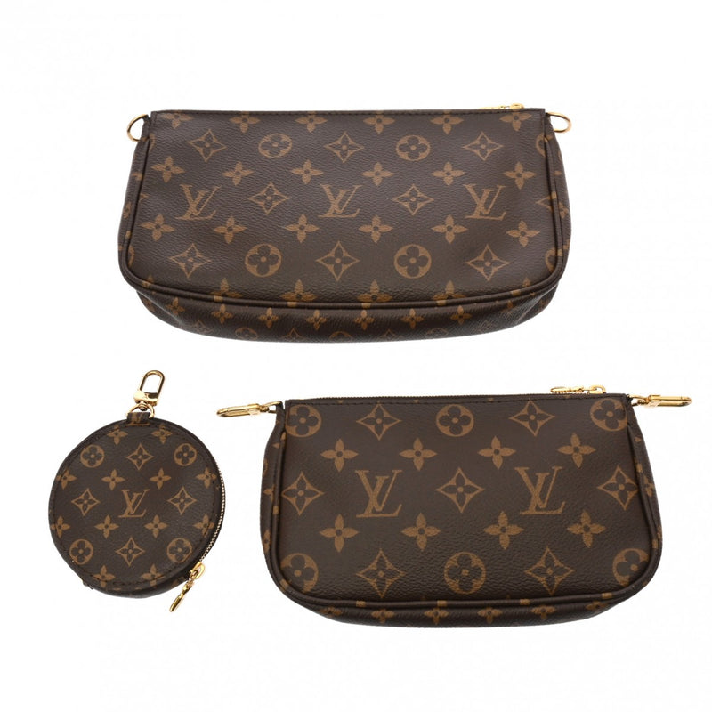 LOUIS VUITTON ルイヴィトン モノグラム ミュルティ ポシェットアクセソワール ブラウン/ローズクレール M44840 レディース モノグラムキャンバス ショルダーバッグ Aランク 中古 銀蔵