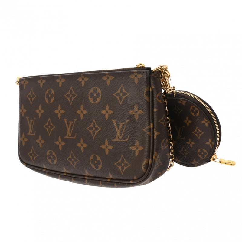 LOUIS VUITTON ルイヴィトン モノグラム ミュルティ ポシェットアクセソワール ブラウン/ローズクレール M44840 レディース モノグラムキャンバス ショルダーバッグ Aランク 中古 銀蔵