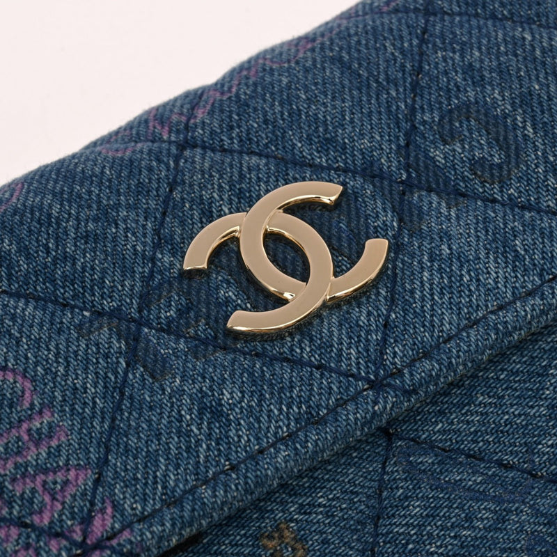 CHANEL シャネル ミニチェーンポシェット ブルー AP2602 レディース デニム ショルダーバッグ 新同 中古 銀蔵