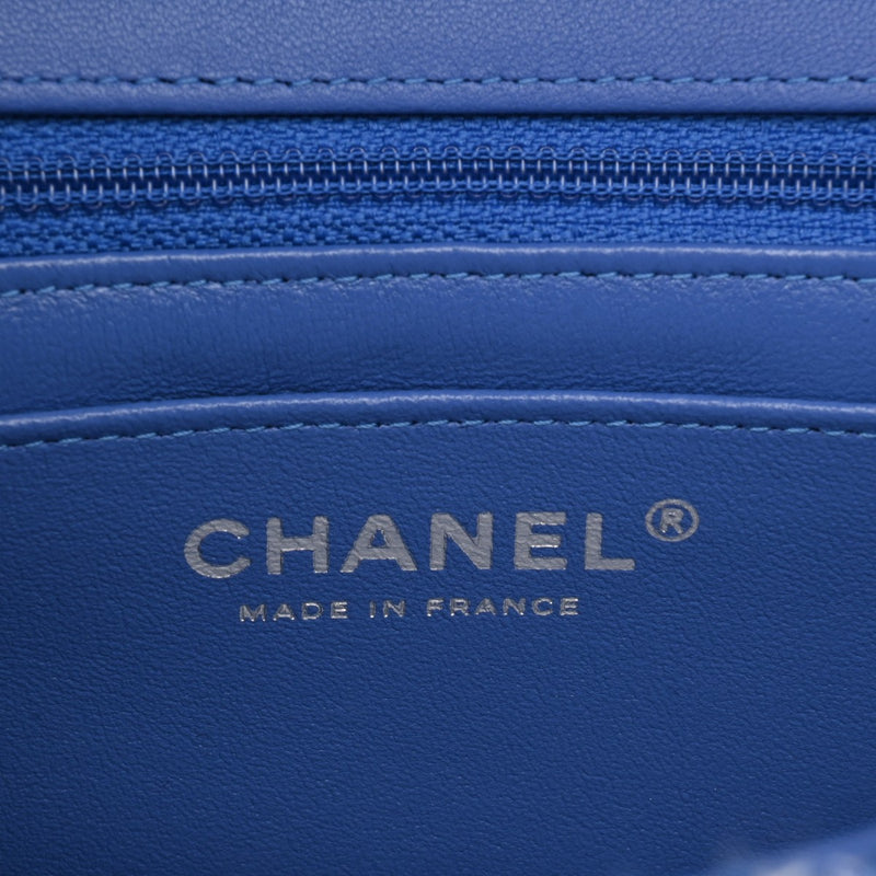 CHANEL シャネル マトラッセ チェーンショルダー 20cm ブルー A69900 レディース ツイード/レザー ショルダーバッグ 新同 中古 銀蔵