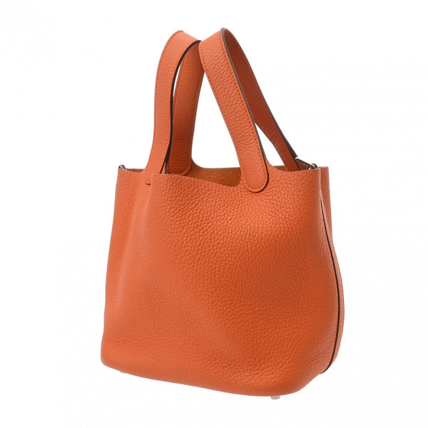 HERMES エルメス ピコタン ロック PM オレンジ □P刻印(2012年頃) レディース トリヨンクレマンス ハンドバッグ Aランク 中古 銀蔵