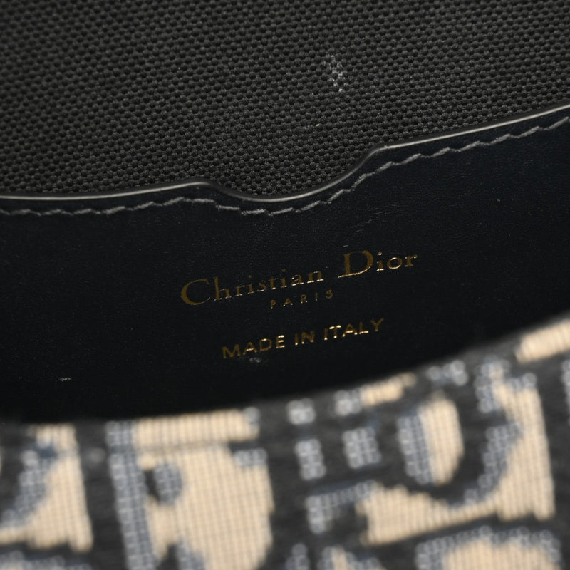 CHRISTIAN DIOR クリスチャンディオール オブリーク Bobbyバッグ ミディアム ネイビー M9319UTZQ_M928 レディース キャンバス レザー ショルダーバッグ Aランク 中古 銀蔵