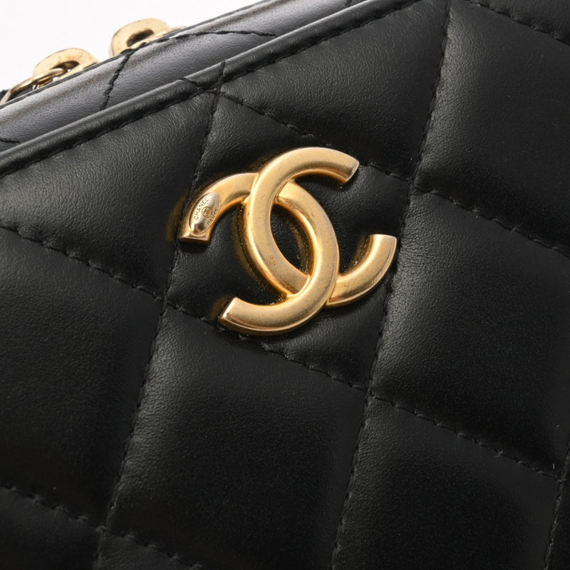 CHANEL シャネル マトラッセ バニティ ミニ チェーンショルダー ブラック AP3246 レディース ラムスキン ショルダーバッグ Aランク 中古 銀蔵