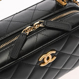 CHANEL シャネル マトラッセ バニティ ミニ チェーンショルダー ブラック AP3246 レディース ラムスキン ショルダーバッグ Aランク 中古 銀蔵