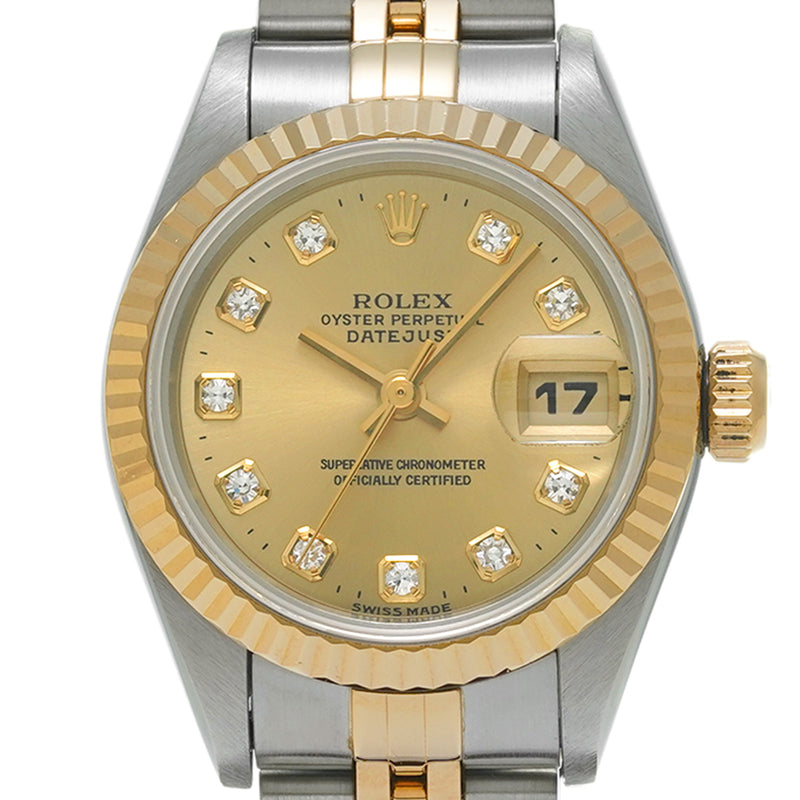 ROLEX ロレックス デイトジャスト 10Pダイヤ 69173G レディース 腕時計 自動巻き Aランク 中古 銀蔵