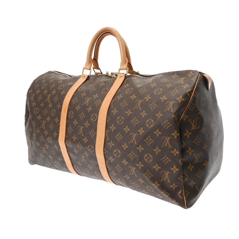 LOUIS VUITTON ルイヴィトン モノグラム キーポル 55 ブラウン M41424 ユニセックス モノグラムキャンバス ボストンバッグ Bランク 中古 銀蔵