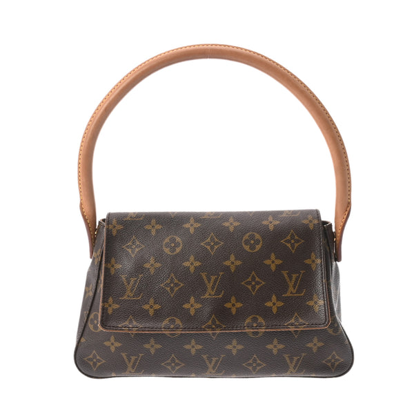 LOUIS VUITTON ルイヴィトン モノグラム ミニ ルーピング ブラウン M51147 レディース モノグラムキャンバス セミショルダーバッグ Bランク 中古 銀蔵