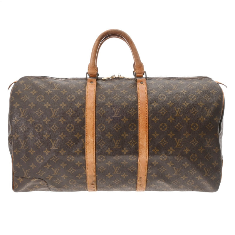 LOUIS VUITTON ルイヴィトン モノグラム キーポル 55  ブラウン M41424 ユニセックス モノグラムキャンバス ボストンバッグ Cランク 中古 銀蔵