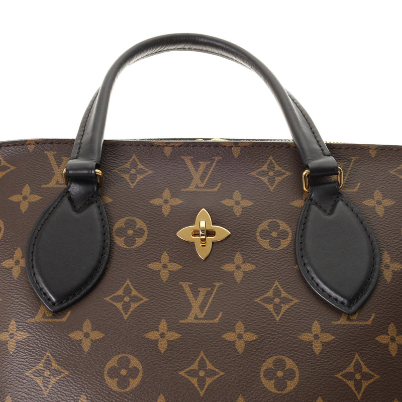 LOUIS VUITTON ルイヴィトン モノグラム フラワージップトート MM ブラウン/ブラック M44347 レディース モノグラムキャンバス 2WAYバッグ Aランク 中古 銀蔵