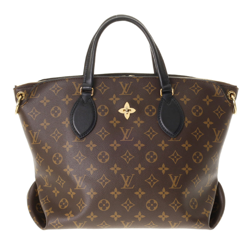 LOUIS VUITTON ルイヴィトン モノグラム フラワージップトート MM ブラウン/ブラック M44347 レディース モノグラムキャンバス 2WAYバッグ Aランク 中古 銀蔵