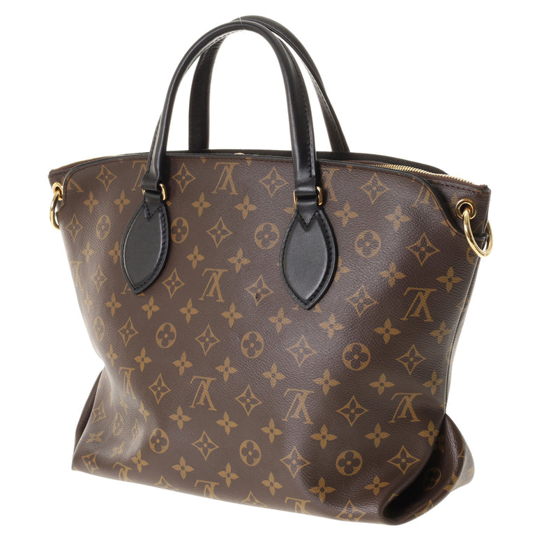 LOUIS VUITTON ルイヴィトン モノグラム フラワージップトート MM ブラウン/ブラック M44347 レディース モノグラムキャンバス 2WAYバッグ Aランク 中古 銀蔵