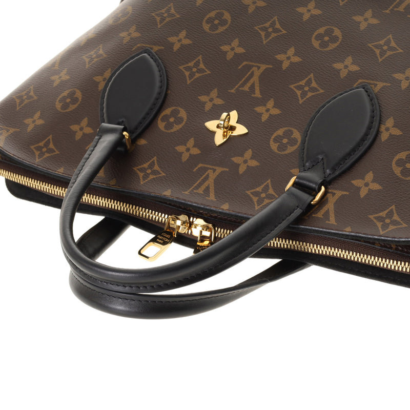 LOUIS VUITTON ルイヴィトン モノグラム フラワージップトート MM ブラウン/ブラック M44347 レディース モノグラムキャンバス 2WAYバッグ Aランク 中古 銀蔵