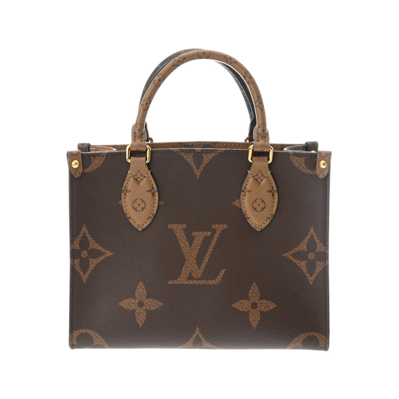 LOUIS VUITTON ルイヴィトン モノグラムリバース オンザゴー PM 2WAY ブラウン M46373 レディース モノグラムキャンバス ハンドバッグ Aランク 中古 銀蔵