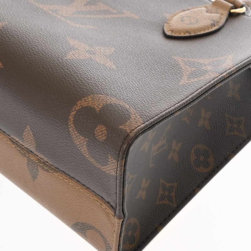 LOUIS VUITTON ルイヴィトン モノグラムリバース オンザゴー PM 2WAY ブラウン M46373 レディース モノグラムキャンバス ハンドバッグ Aランク 中古 銀蔵