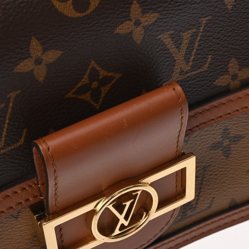 LOUIS VUITTON ルイヴィトン モノグラムリバース ドーフィーヌ MINI 旧型 2WAYクラッチバッグ ブラウン M44580 レディース モノグラムキャンバス ショルダーバッグ ABランク 中古 銀蔵