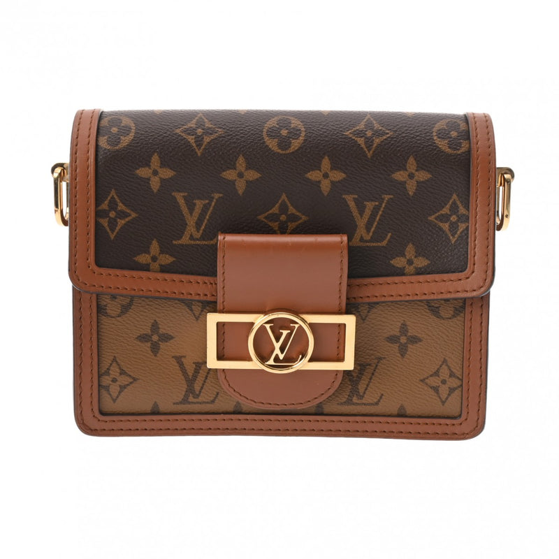 LOUIS VUITTON ルイヴィトン モノグラムリバース ドーフィーヌ MINI 旧型 2WAYクラッチバッグ ブラウン M44580 レディース モノグラムキャンバス ショルダーバッグ ABランク 中古 銀蔵