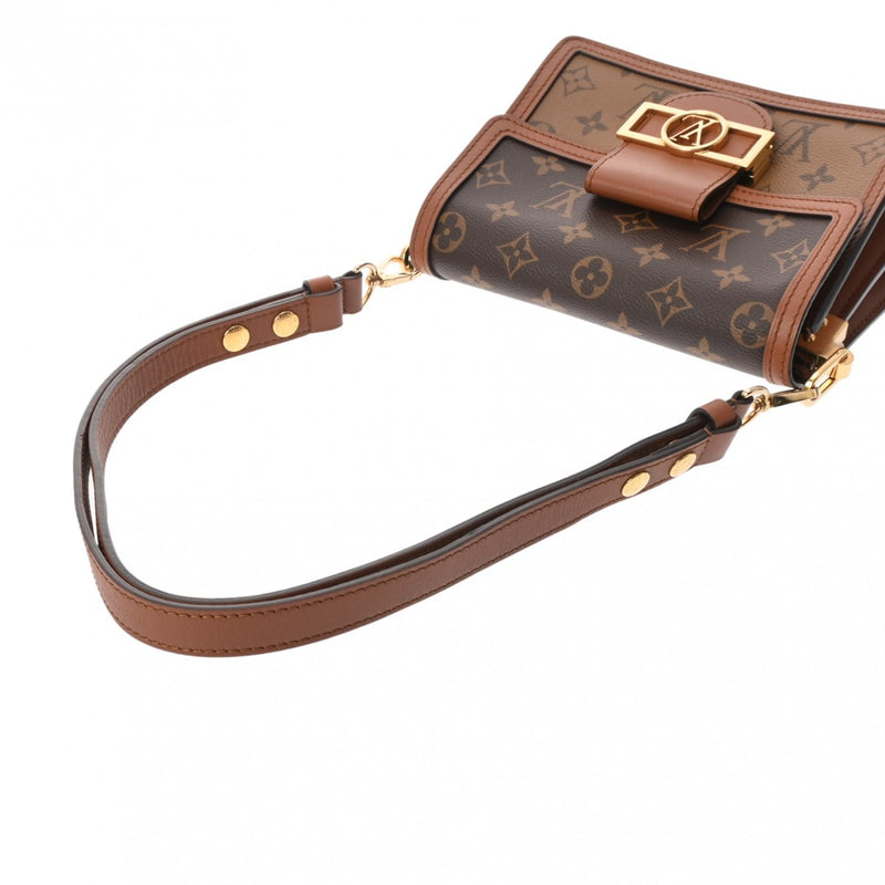 LOUIS VUITTON ルイヴィトン モノグラムリバース ドーフィーヌ MINI 旧型 2WAYクラッチバッグ ブラウン M44580 レディース モノグラムキャンバス ショルダーバッグ ABランク 中古 銀蔵